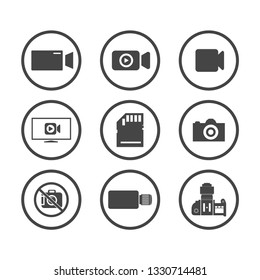 camera icons set. video icon. Vector illustration