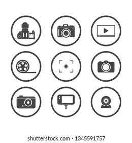 camera icons set. video icon. Vector illustration