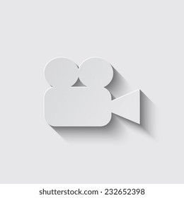  Camera icons with shadow on a grey background