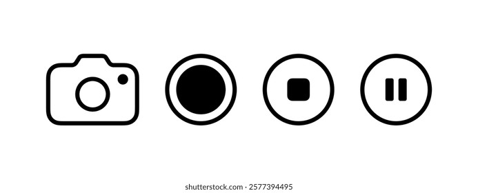 Camera icons. Camera signs set