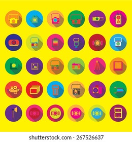 Camera icons , Vector illustration
