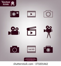 Camera icons. Vector illustration.