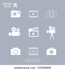 Camera icons. Vector illustration.