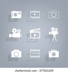 Camera icons. Vector illustration.