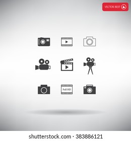 Camera icons. Vector illustration.
