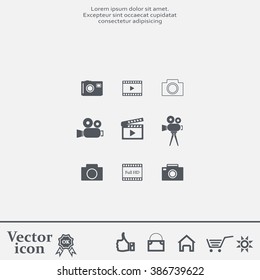 Camera icons. Vector illustration.