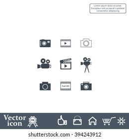Camera icons. Vector illustration.