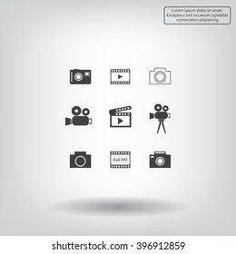 Camera icons. Vector illustration.