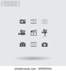 Camera icons. Vector illustration.