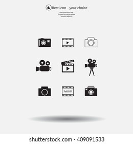 Camera icons. Vector illustration.