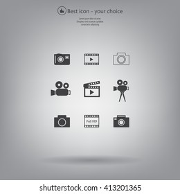 Camera icons. Vector illustration.