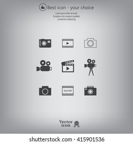 Camera icons. Vector illustration.
