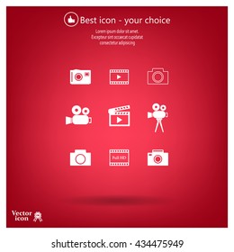 Camera icons. Vector illustration.