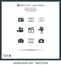 Camera icons. Vector illustration.