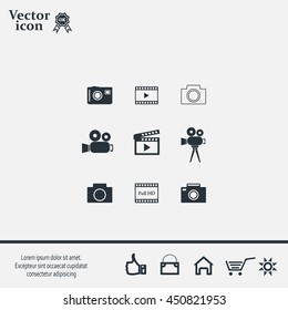 Camera icons. Vector illustration.