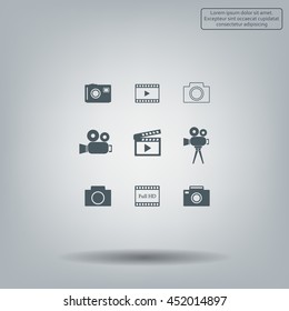 Camera icons. Vector illustration.