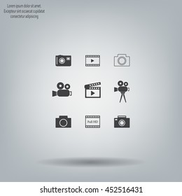 Camera icons. Vector illustration.