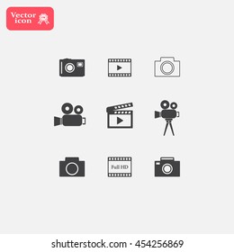 Camera icons. Vector illustration.