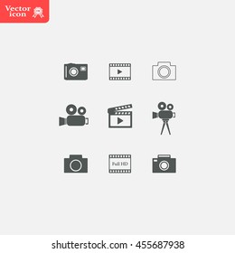 Camera icons. Vector illustration.
