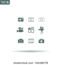 Camera icons. Vector illustration.