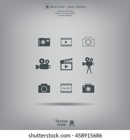 Camera icons. Vector illustration.