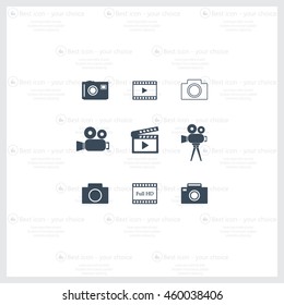 Camera icons. Vector illustration.