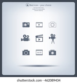 Camera icons. Vector illustration.