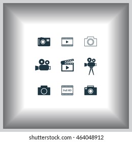 Camera icons. Vector illustration.