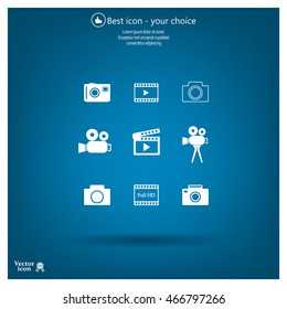 Camera icons. Vector illustration.