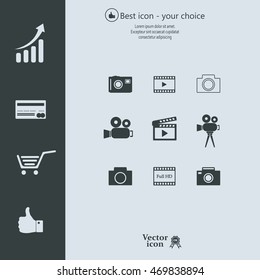 Camera icons. Vector illustration.