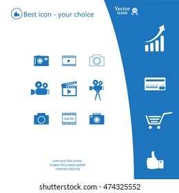 Camera icons. Vector illustration.