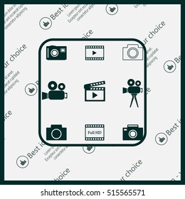 Camera icons. Vector illustration.