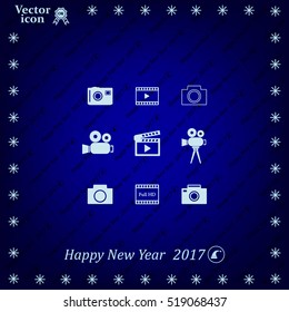 Camera icons. Vector illustration.