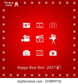 Camera icons. Vector illustration.