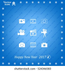 Camera icons. Vector illustration.