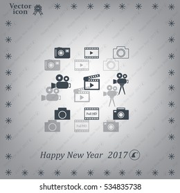 Camera icons. Vector illustration.