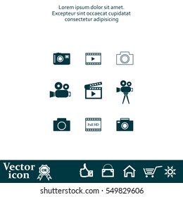 Camera icons. Vector illustration.
