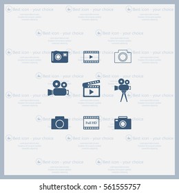 Camera icons. Vector illustration.
