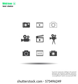 Camera icons. Vector illustration.