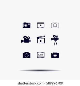 Camera icons. Vector illustration.