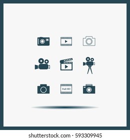 Camera icons. Vector illustration.