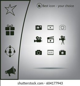 Camera icons. Vector illustration.