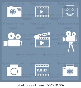Camera icons. Vector illustration.