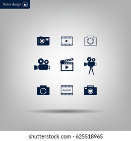 Camera icons. Vector illustration.