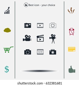 Camera icons. Vector illustration.