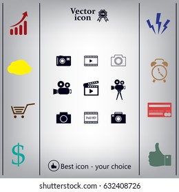 Camera icons. Vector illustration.