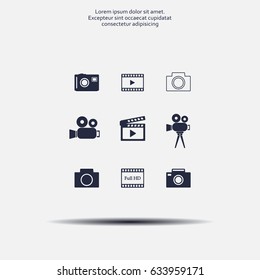 Camera icons. Vector illustration.