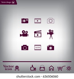 Camera icons. Vector illustration.