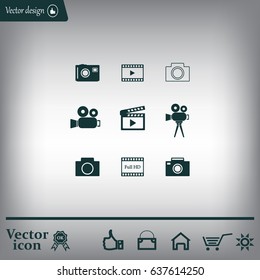 Camera icons. Vector illustration.