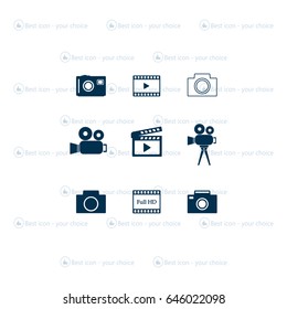 Camera icons. Vector illustration.